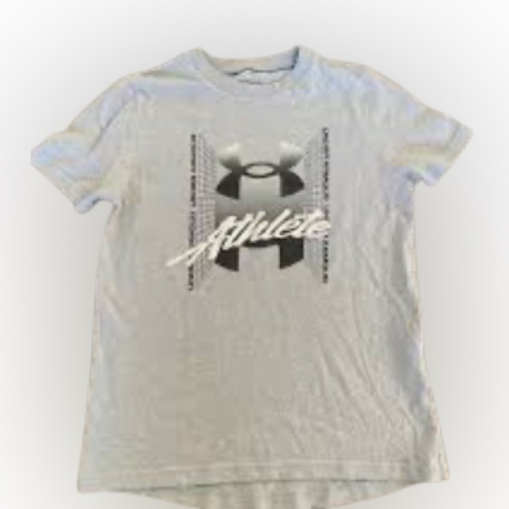 UNDER ARMOUR graphic logo grey athletic sports shirt sleeve tee shirt